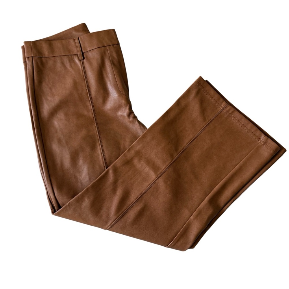 Faux Leather Wide Leg Cropped Pants - Picture 4 of 4